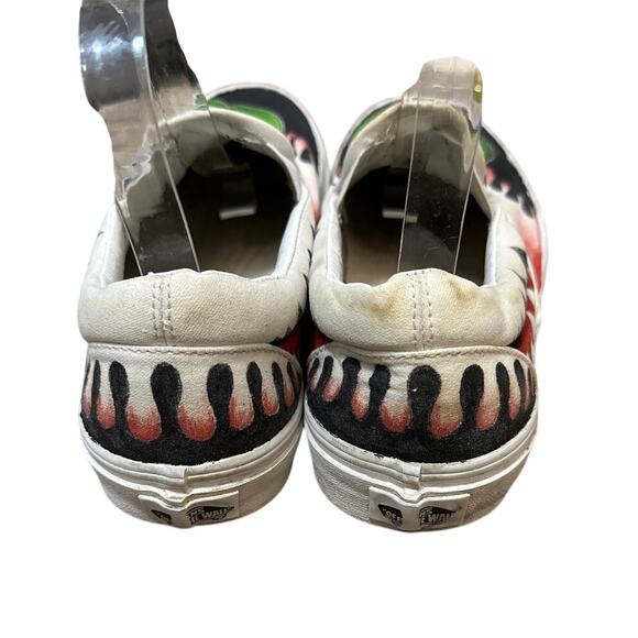 Vans Python Snake Devil Cat? Painted Slip On Sneakers Shoes Size M9.5 W11 - Picture 4 of 10